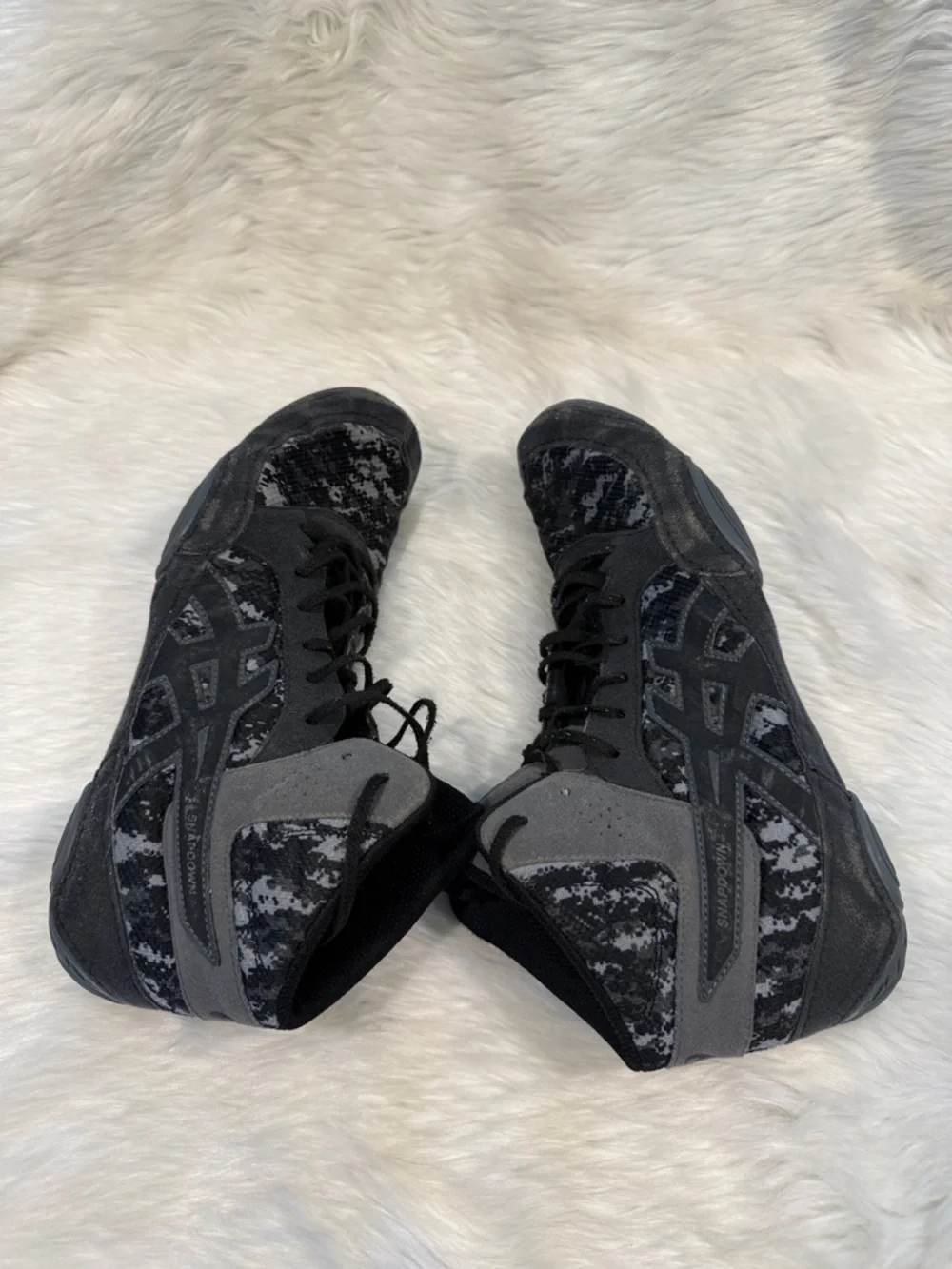 Asics Snapdown 2 Men's Wrestling Shoes  Camo Black/Grey Size 9 Lace